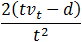 a=2(tv_t-d)/t^2 