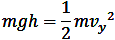 mgh=1/2 mv_y^2