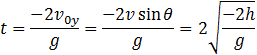 cos⁡θ=√(sin^2⁡θ-1)=1/v √(2gh-v^2 )