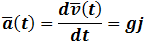 a ̅(t)=(dv ̅(t))/dt=gj