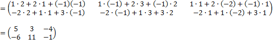 Matrices multiplication example