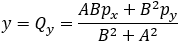 y=(ABp_x+B^2 p_y)/(B^2+A^2 )