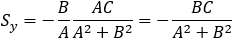 y=-B/A  AC/(A^2+B^2 )=-BC/(A^2+B^2 )