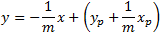 Equation of a line perpendicular to a given slope