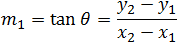 m_1=tan⁡θ=(y_2-y_1)/(x_2-x_1 )