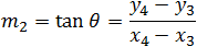 m_1=tan⁡θ=(y_2-y_1)/(x_2-x_1 )