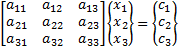 Linear set of equationsn in matrix form
