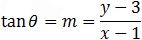 m=(y-3)/(x-1)