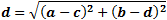 Distance between circles centers