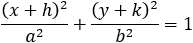 (x+h)^2/a^2 +(y+k)^2/b^2 =1