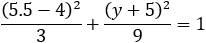 (5.5-4)^2/3+(y+5)^2/9=1