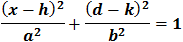 (x-h)^2/a^2 +(d-k)^2/b^2 =1