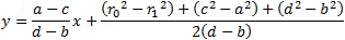 Equation of the line connecting two intersection points