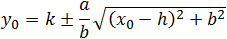 y_0=k±a/b √((x_0-h)^2+b^2 )