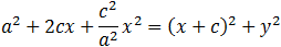 a^2+2cx+c^2/a^2  x^2=(x+c)^2+y^2