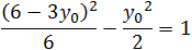 (6-3y_0 )^2/6-〖y_0〗^2/2=1