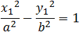 〖x_1〗^2/a^2 -〖y_1〗^2/b^2 =1