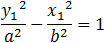 〖y_1〗^2/a^2 -〖x_1〗^2/b^2 =1