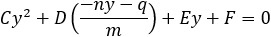 Cy^2+D((-ny-q)/m)+Ey+F=0