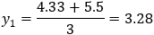 y_1=(4.33+5.5)/3=3.28