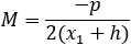M=(-p)/2(x_1+h)