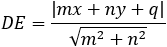 DE=|mx+ny+q|/√(m^2+n^2 )