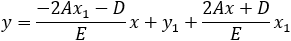 y=(-2Ax_1-D)/E x+y_1+(2Ax+D)/E x_1
