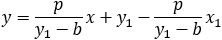 y=p/(y_1-b) x+y_1-p/(y_1-b) x_1