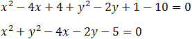 x^2+y^2-4x-2y-5=0