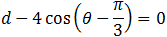 d=10 cos⁡(θ-π/3)