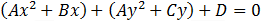 (Ax^2+Bx)+(Ay^2+Cy)+D=0