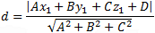 Distance of a point to the plane