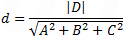 Distance of the plane from the origin