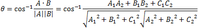 Angle between two planes