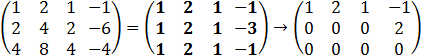 x y and z augmented matrix