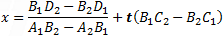 Parametric line equation x direction